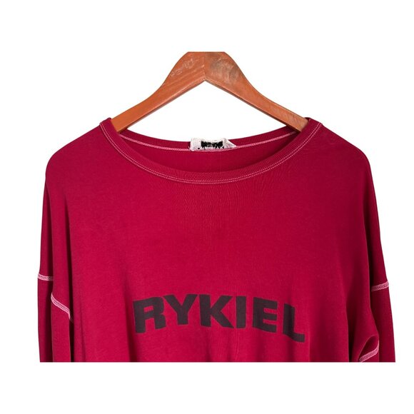 Sonia Rykiel Red Crewneck Logo Sweatshirt Made In Belgium Womens Size L - Picture 2 of 6